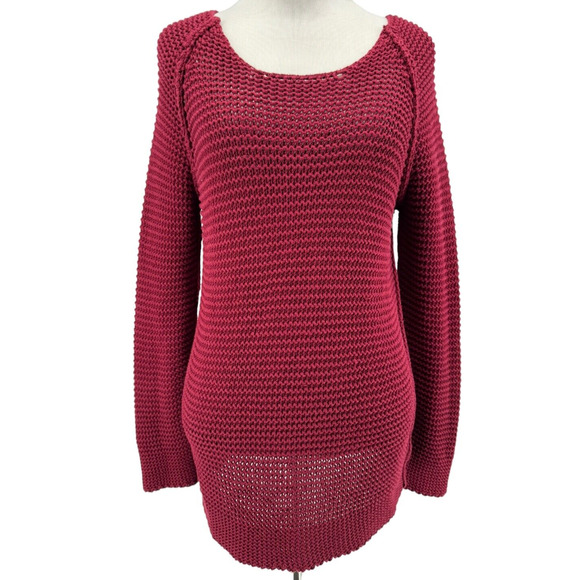 Etoile Isabel Marant Red Long Sleeve Open Knit Pullover Sweater Size 1 Small - Picture 1 of 4